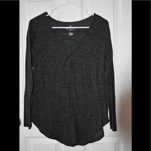 Gray long sleeved shirt